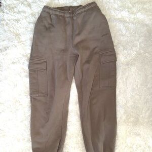 Aritzia Sweatfleece Taupe Cargo Pants